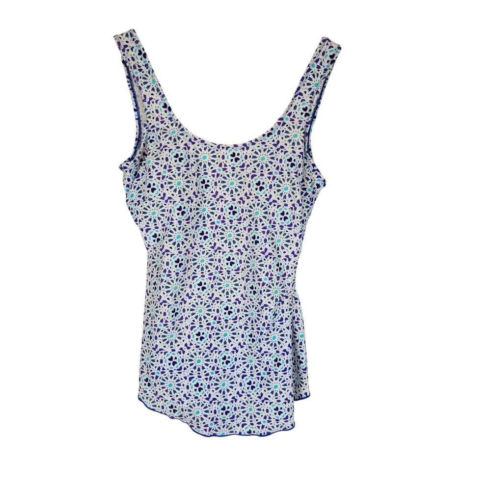 Shore Shapes Swimwear One Piece Swimsuit Swim Dress Size 10 White Blue